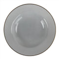 Japanese Porcelain Soup Pasta Bowl Vtg Simple Round Plate White Gold Rim PY828