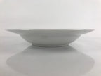 Japanese Porcelain Soup Pasta Bowl Vtg Simple Round Plate White Gold Rim PY829