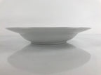 Japanese Porcelain Soup Pasta Bowl Vtg Simple Round Plate White Gold Rim PY829