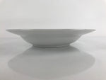 Japanese Porcelain Soup Pasta Bowl Vtg Simple Round Plate White Gold Rim PY829