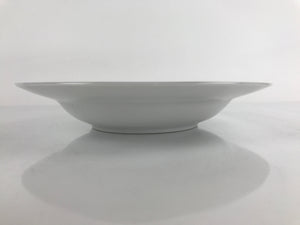 Japanese Porcelain Soup Pasta Bowl Vtg Simple Round Plate White Gold Rim PY829