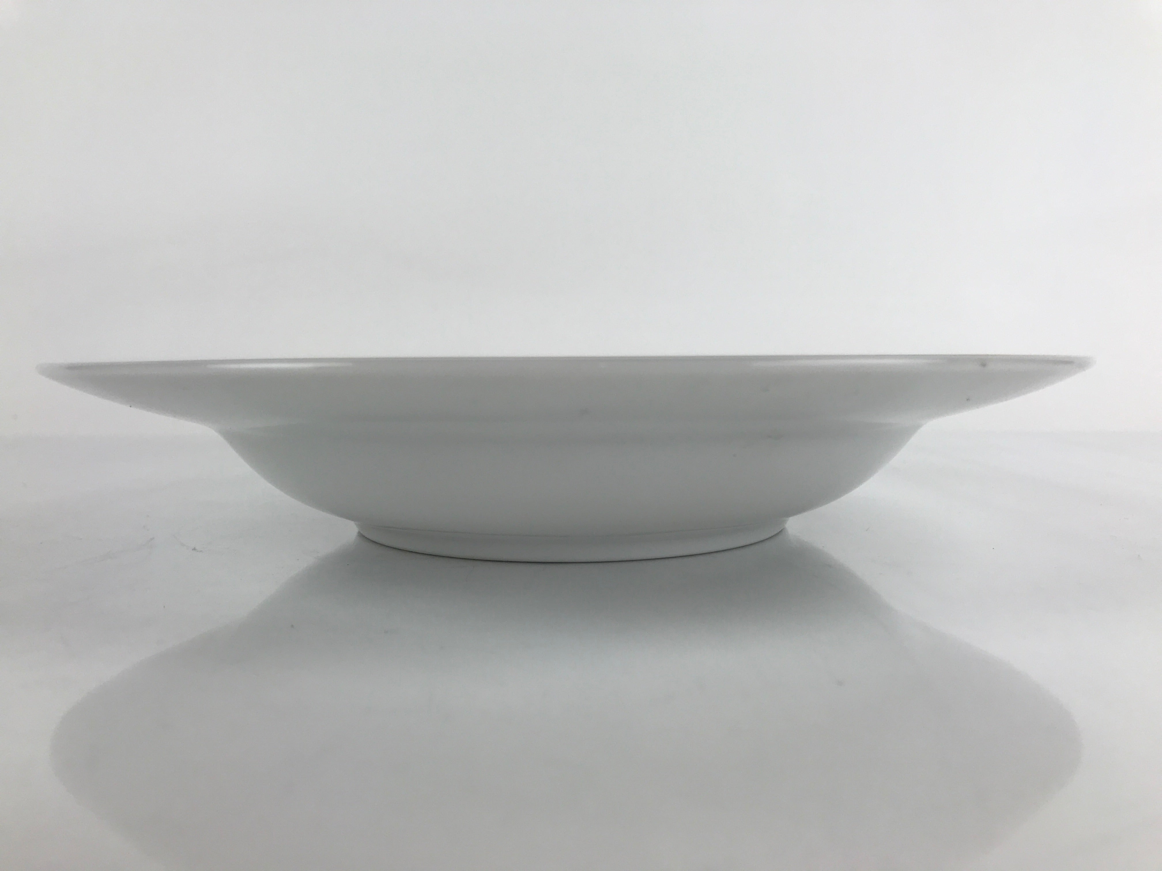 Japanese Porcelain Soup Pasta Bowl Vtg Simple Round Plate White Gold Rim PY830