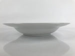 Japanese Porcelain Soup Pasta Bowl Vtg Simple Round Plate White Gold Rim PY830