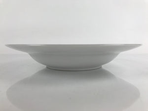 Japanese Porcelain Soup Pasta Bowl Vtg Simple Round Plate White Gold Rim PY830