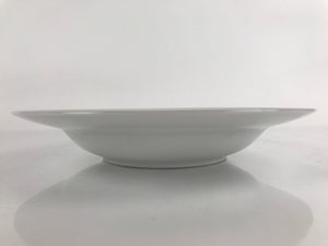 Japanese Porcelain Soup Pasta Bowl Vtg Simple Round Plate White Gold Rim PY830