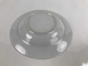 Japanese Porcelain Soup Pasta Bowl Vtg Simple Round Plate White Gold Rim PY830