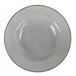 Japanese Porcelain Soup Pasta Bowl Vtg Simple Round Plate White Gold Rim PY830