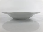 Japanese Porcelain Soup Pasta Bowl Vtg Simple Round Plate White Gold Rim PY831