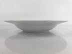 Japanese Porcelain Soup Pasta Bowl Vtg Simple Round Plate White Gold Rim PY831