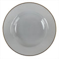 Japanese Porcelain Soup Pasta Bowl Vtg Simple Round Plate White Gold Rim PY831