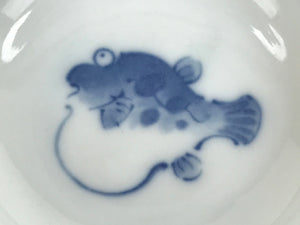 Japanese Porcelain Soy Sauce Dish Seiji Small Dipping Bowl Pufferfish Fugu Y115