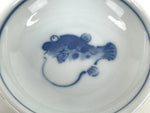 Japanese Porcelain Soy Sauce Dish Seiji Small Dipping Bowl Pufferfish Fugu Y121