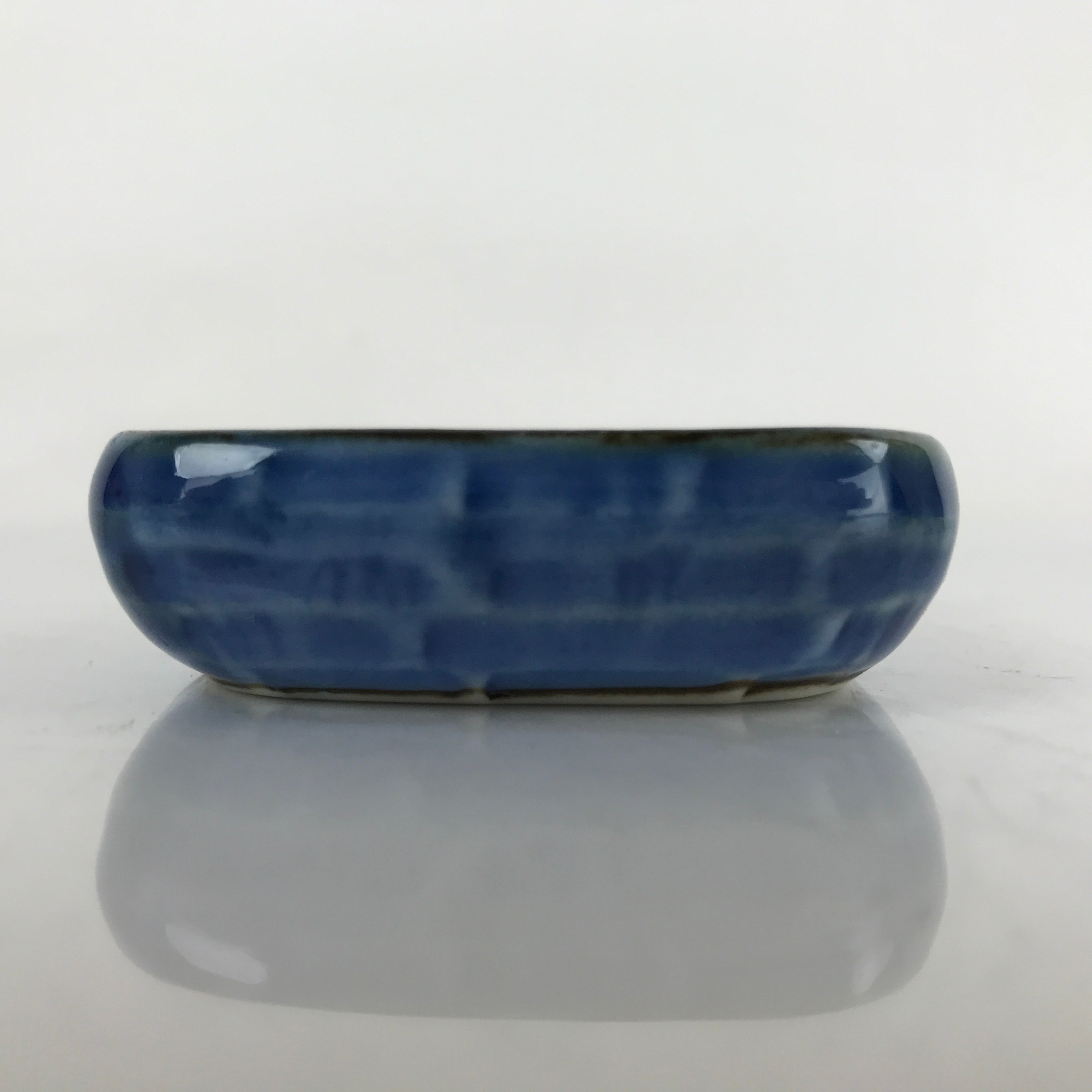 Japanese Porcelain Soy Sauce Dish Seiji Vtg Small Dipping Bowl Blue Flower PY853