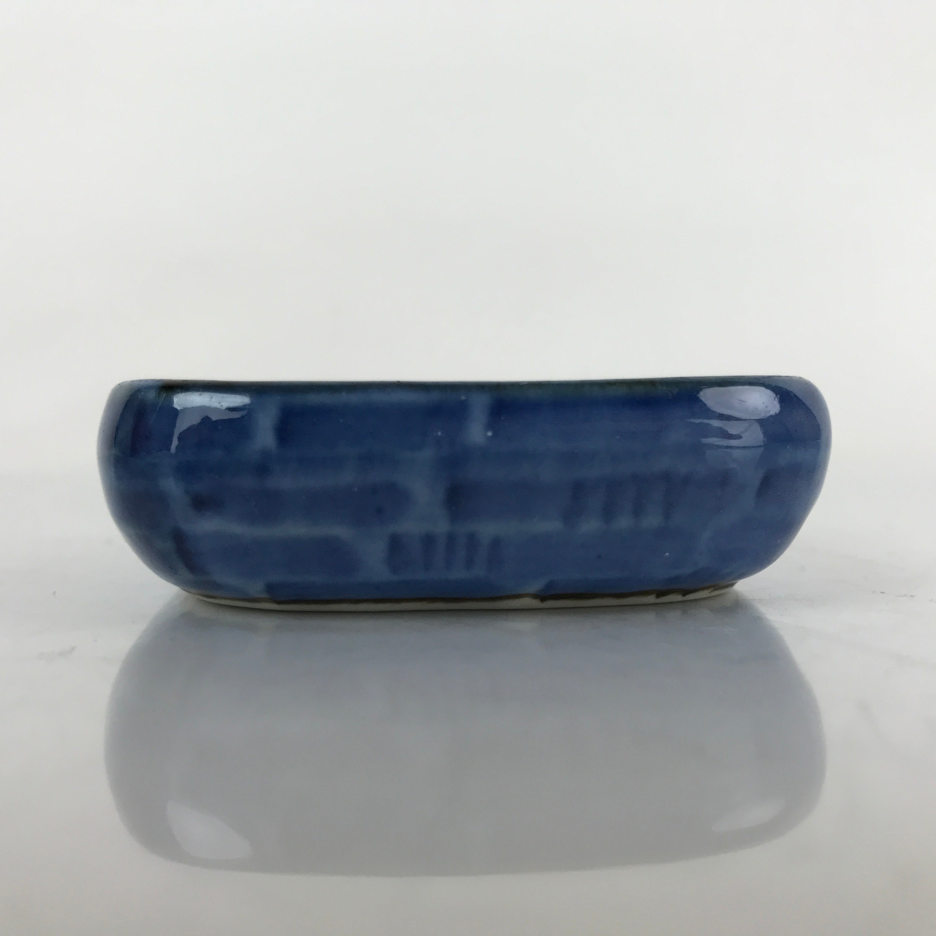 Japanese Porcelain Soy Sauce Dish Seiji Vtg Small Dipping Bowl Blue Flower PY853