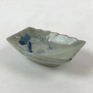 Japanese Porcelain Soy Sauce Dish Seiji Vtg Small Dipping Bowl Blue Temple PY518