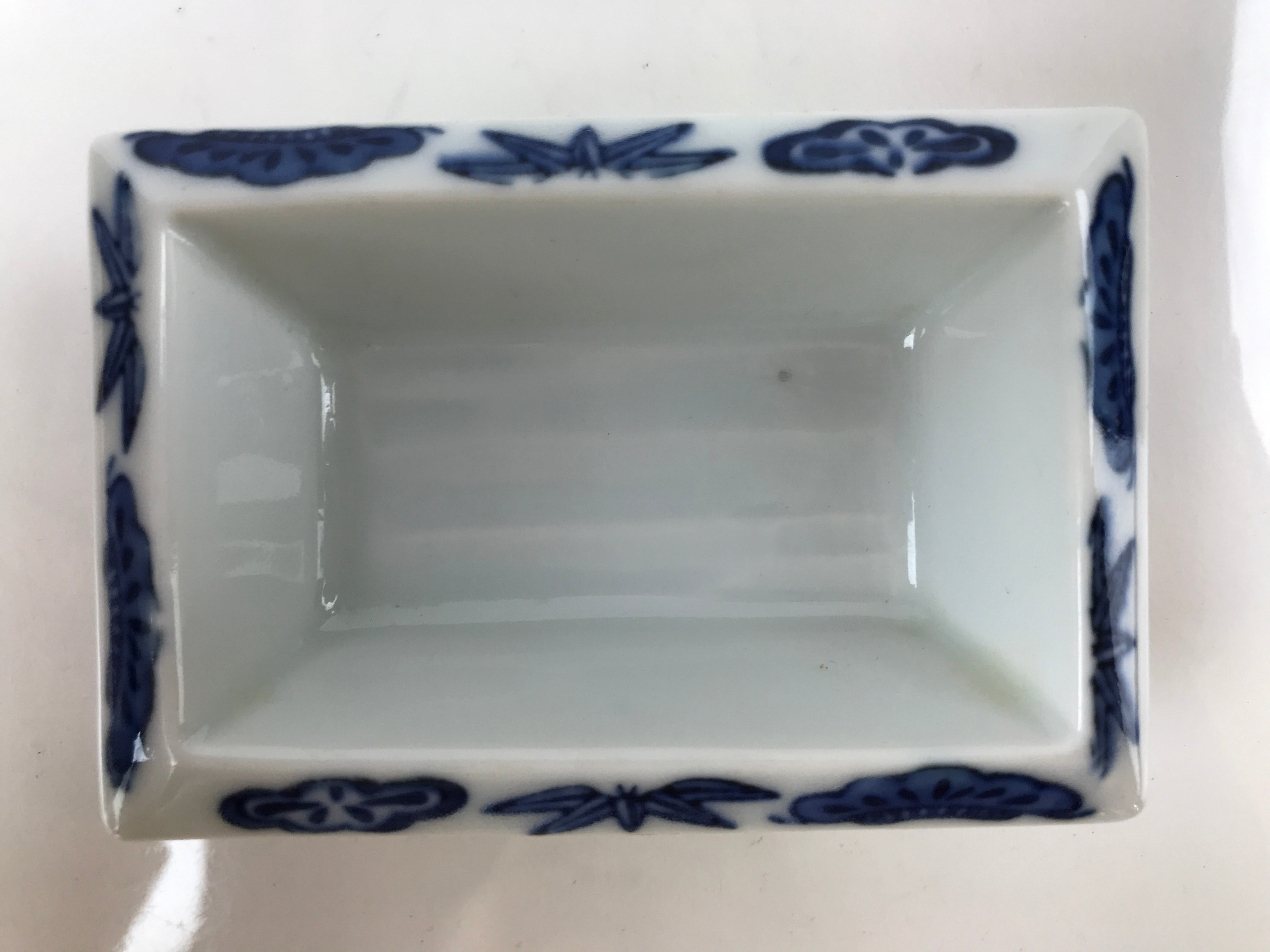 Japanese Porcelain Soy Sauce Dish Seiji Vtg Small Dipping Bowl Pine Plum PY976