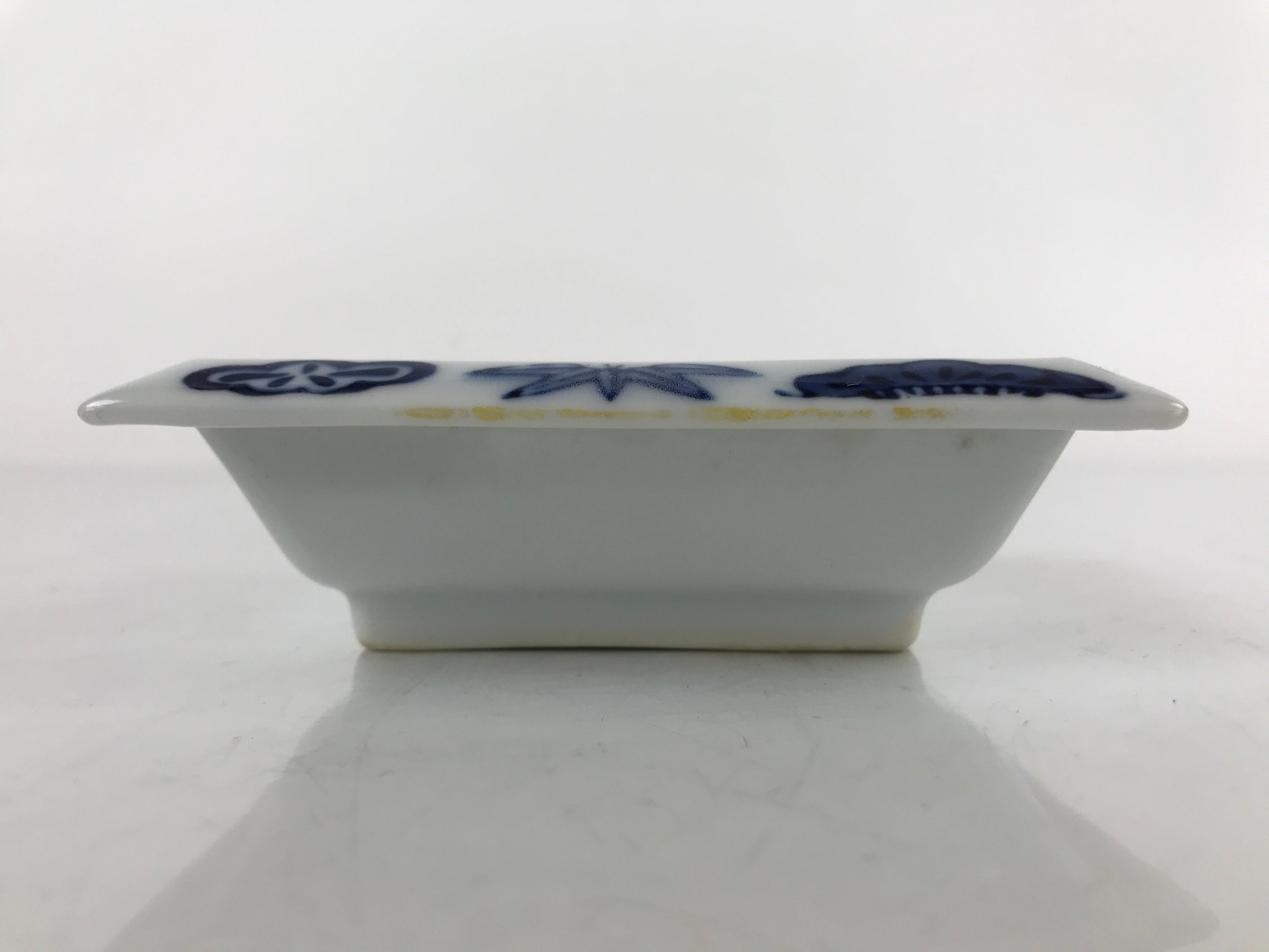 Japanese Porcelain Soy Sauce Dish Seiji Vtg Small Dipping Bowl Pine Plum PY977