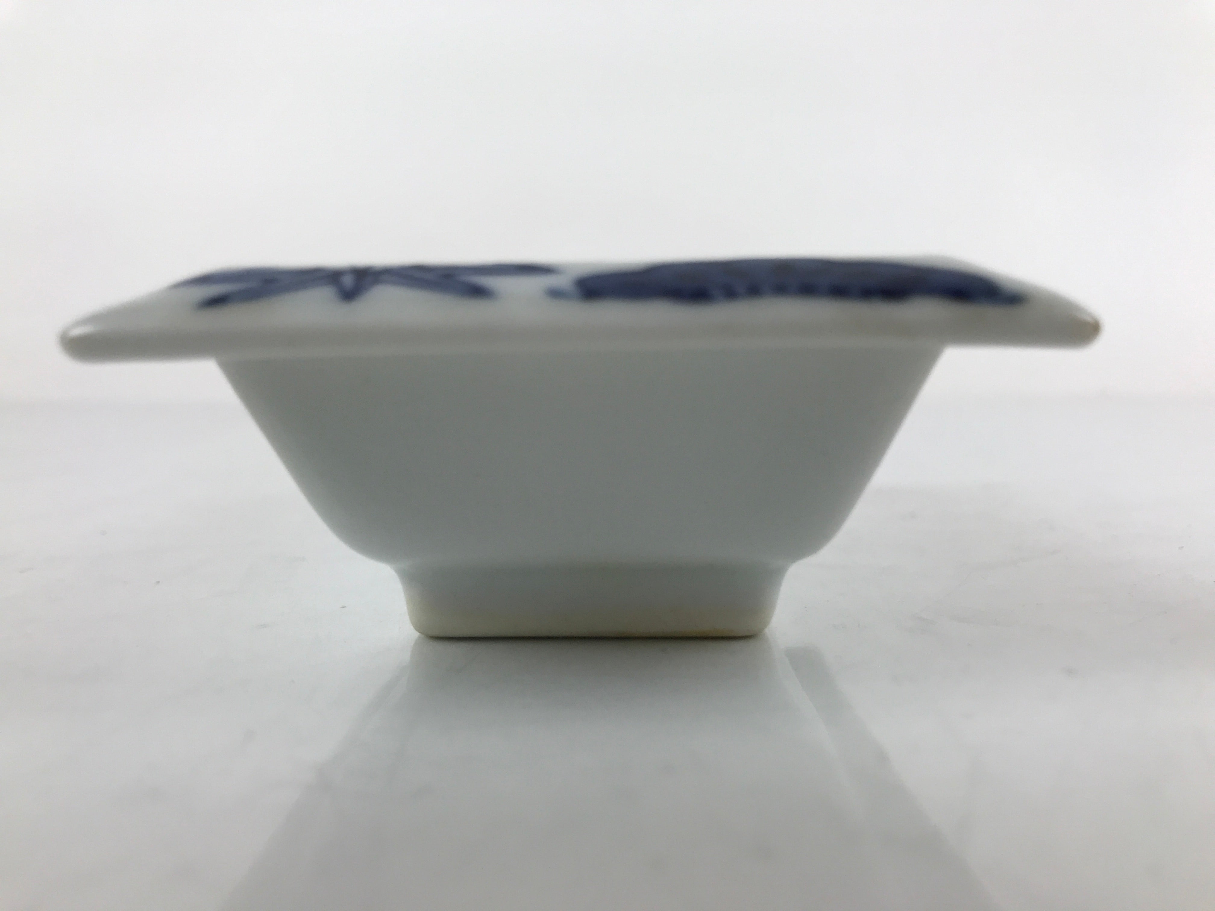 Japanese Porcelain Soy Sauce Dish Seiji Vtg Small Dipping Bowl Pine Plum PY977