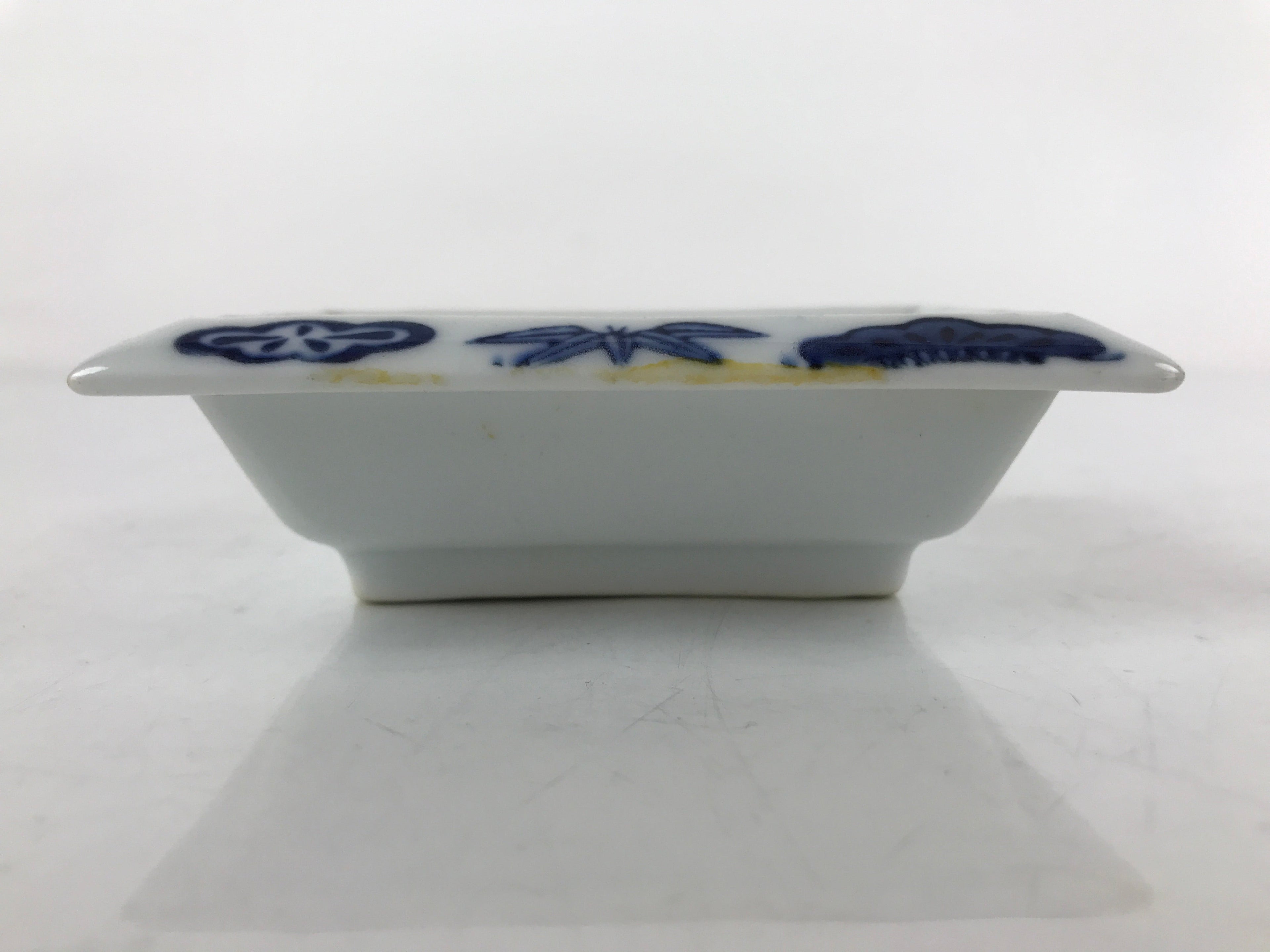 Japanese Porcelain Soy Sauce Dish Seiji Vtg Small Dipping Bowl Pine Plum PY977