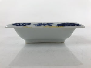 Japanese Porcelain Soy Sauce Dish Seiji Vtg Small Dipping Bowl Pine Plum PY977