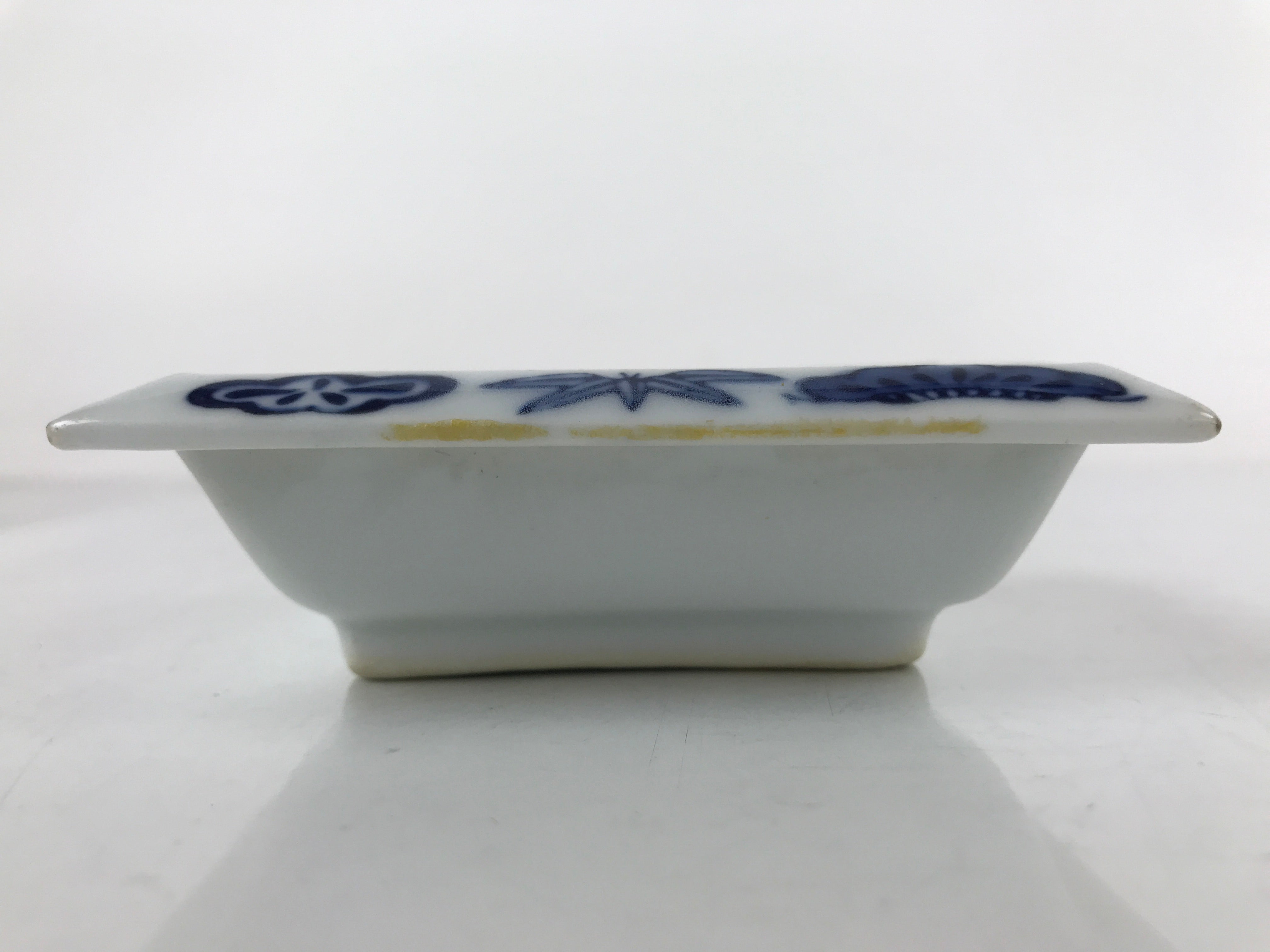 Japanese Porcelain Soy Sauce Dish Seiji Vtg Small Dipping Bowl Pine Plum PY979