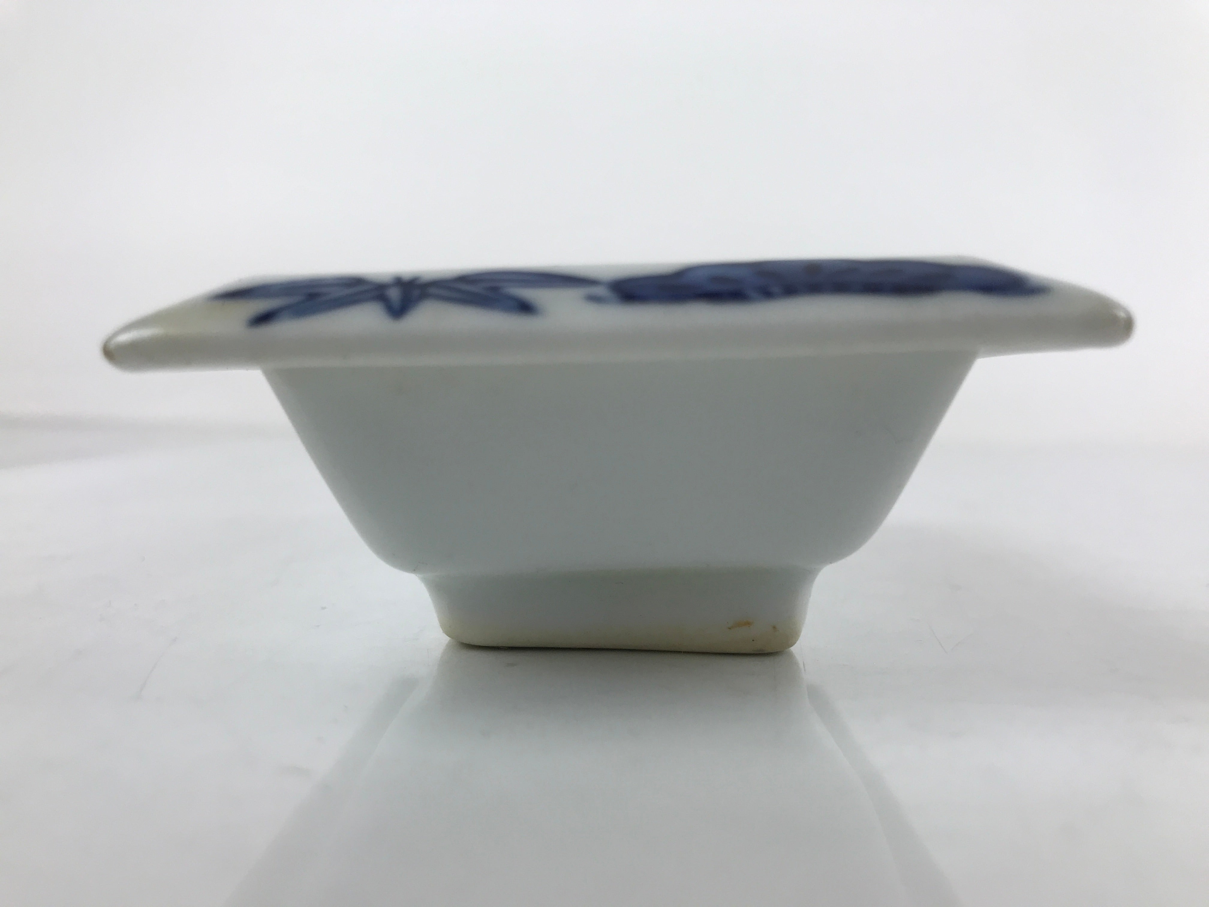 Japanese Porcelain Soy Sauce Dish Seiji Vtg Small Dipping Bowl Pine Plum PY979