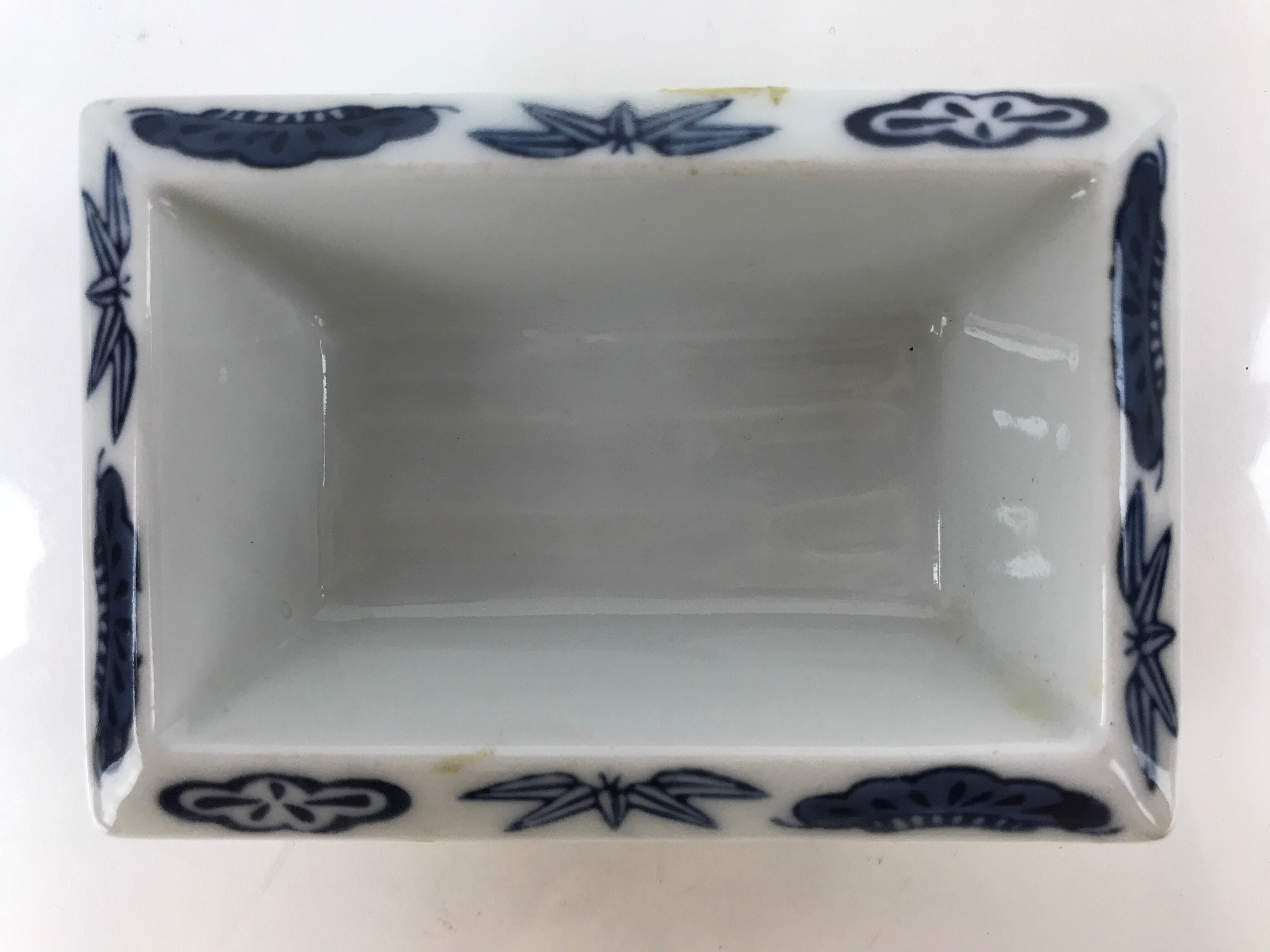 Japanese Porcelain Soy Sauce Dish Seiji Vtg Small Dipping Bowl Pine Plum PY980