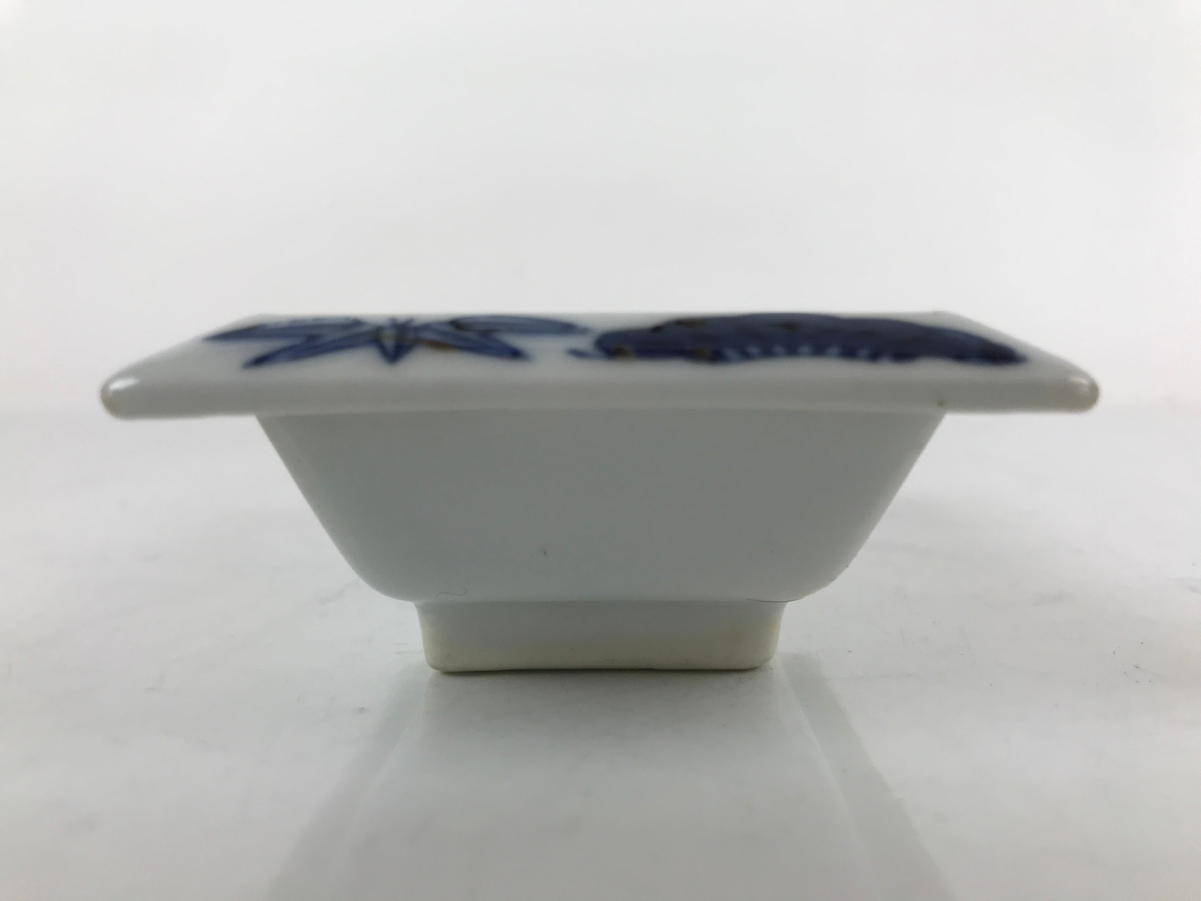 Japanese Porcelain Soy Sauce Dish Seiji Vtg Small Dipping Bowl Pine Plum PY981