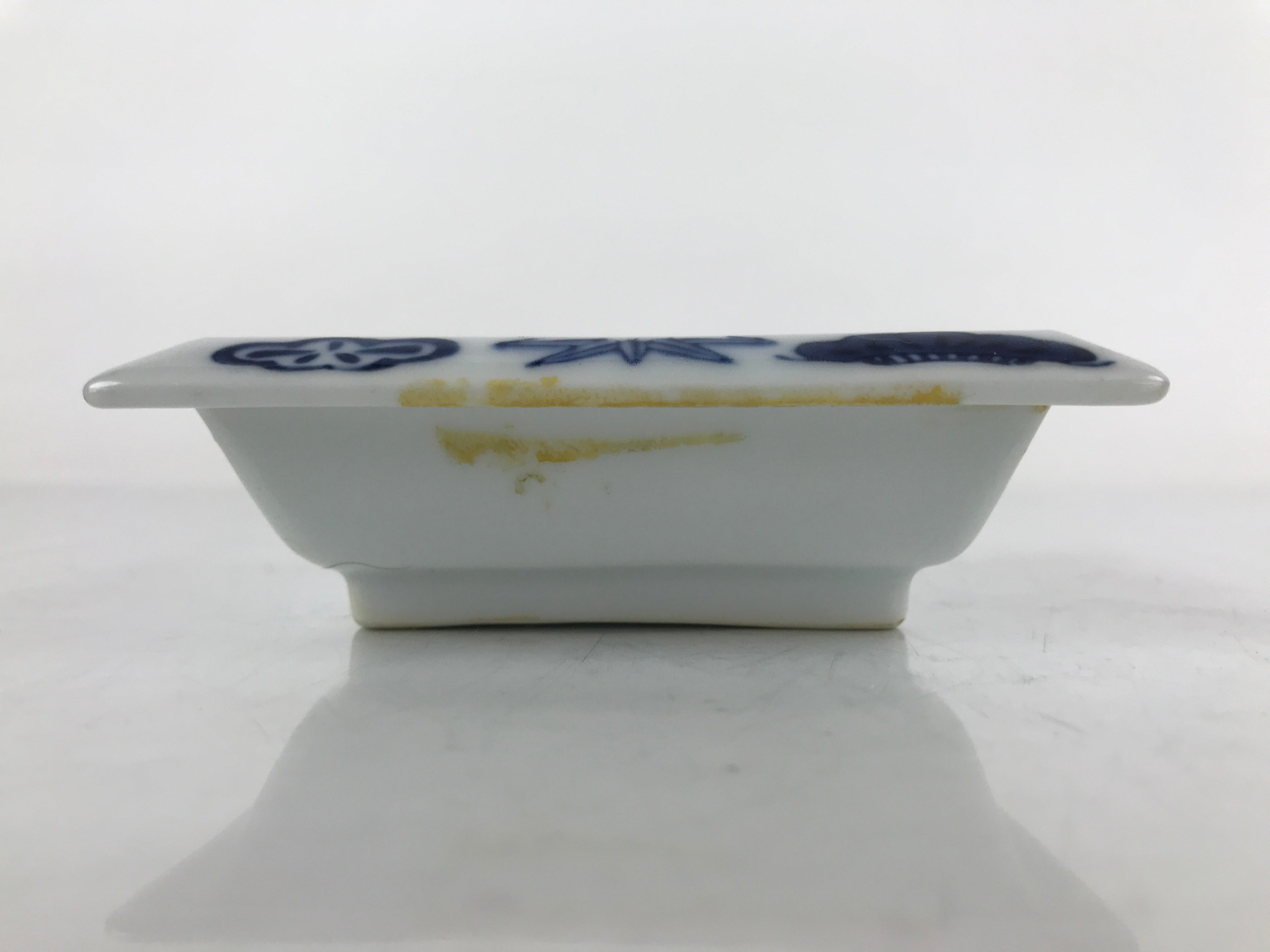 Japanese Porcelain Soy Sauce Dish Seiji Vtg Small Dipping Bowl Pine Plum PY981