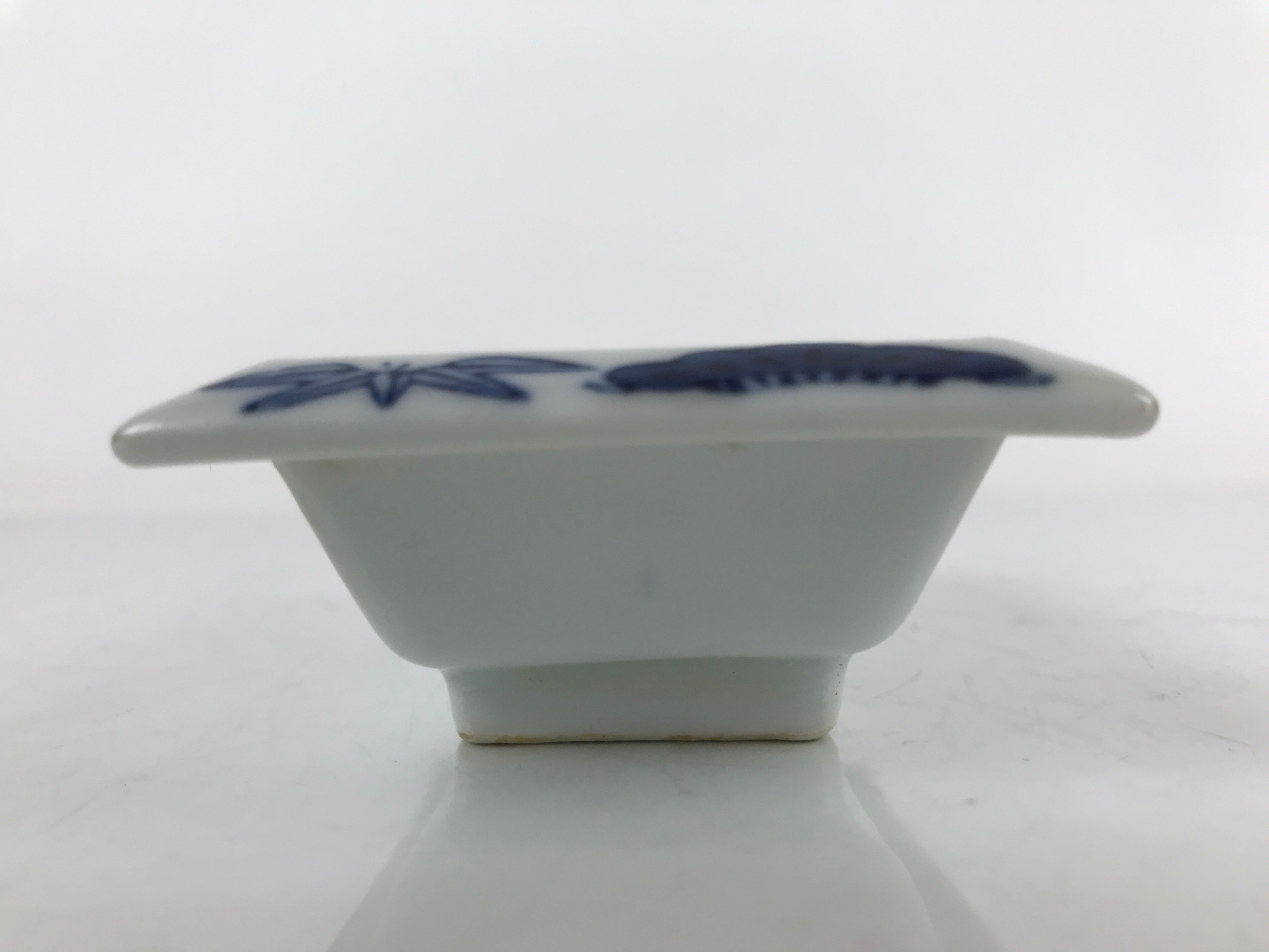 Japanese Porcelain Soy Sauce Dish Seiji Vtg Small Dipping Bowl Pine Plum PY981