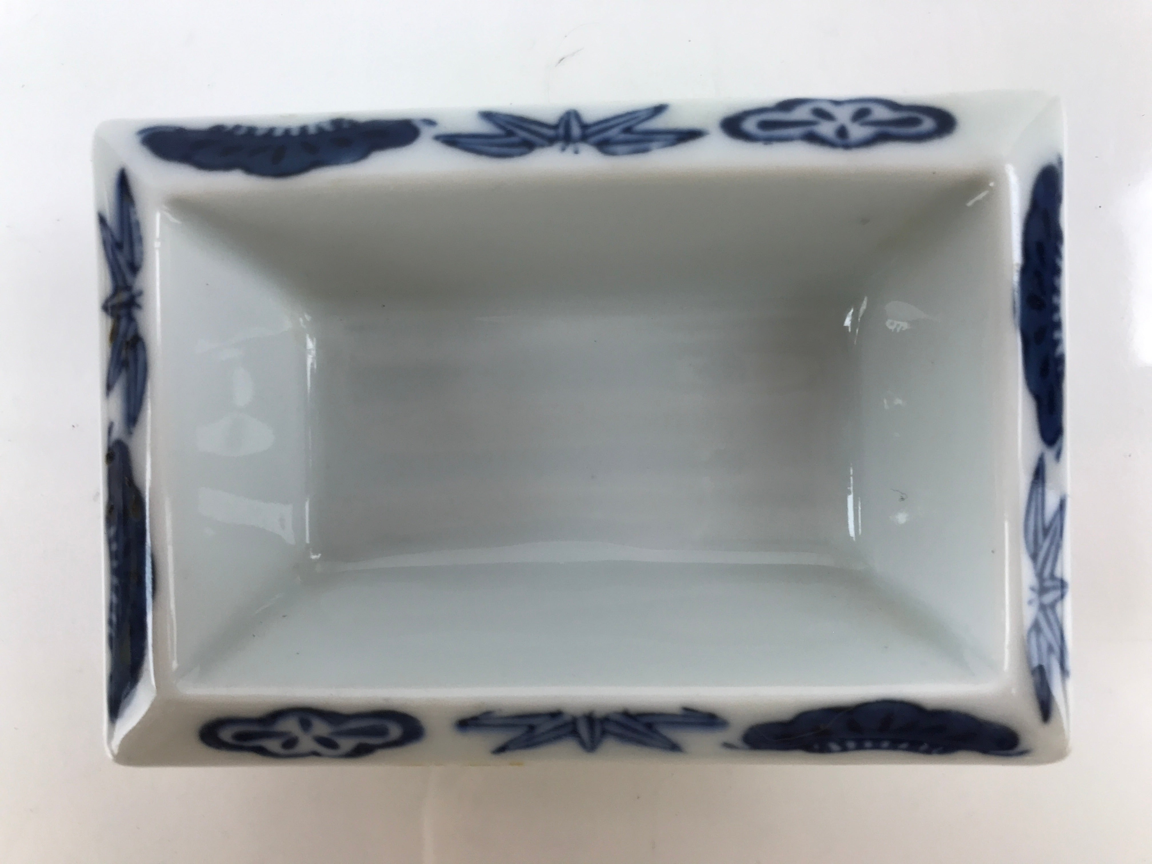 Japanese Porcelain Soy Sauce Dish Seiji Vtg Small Dipping Bowl Pine Plum PY981