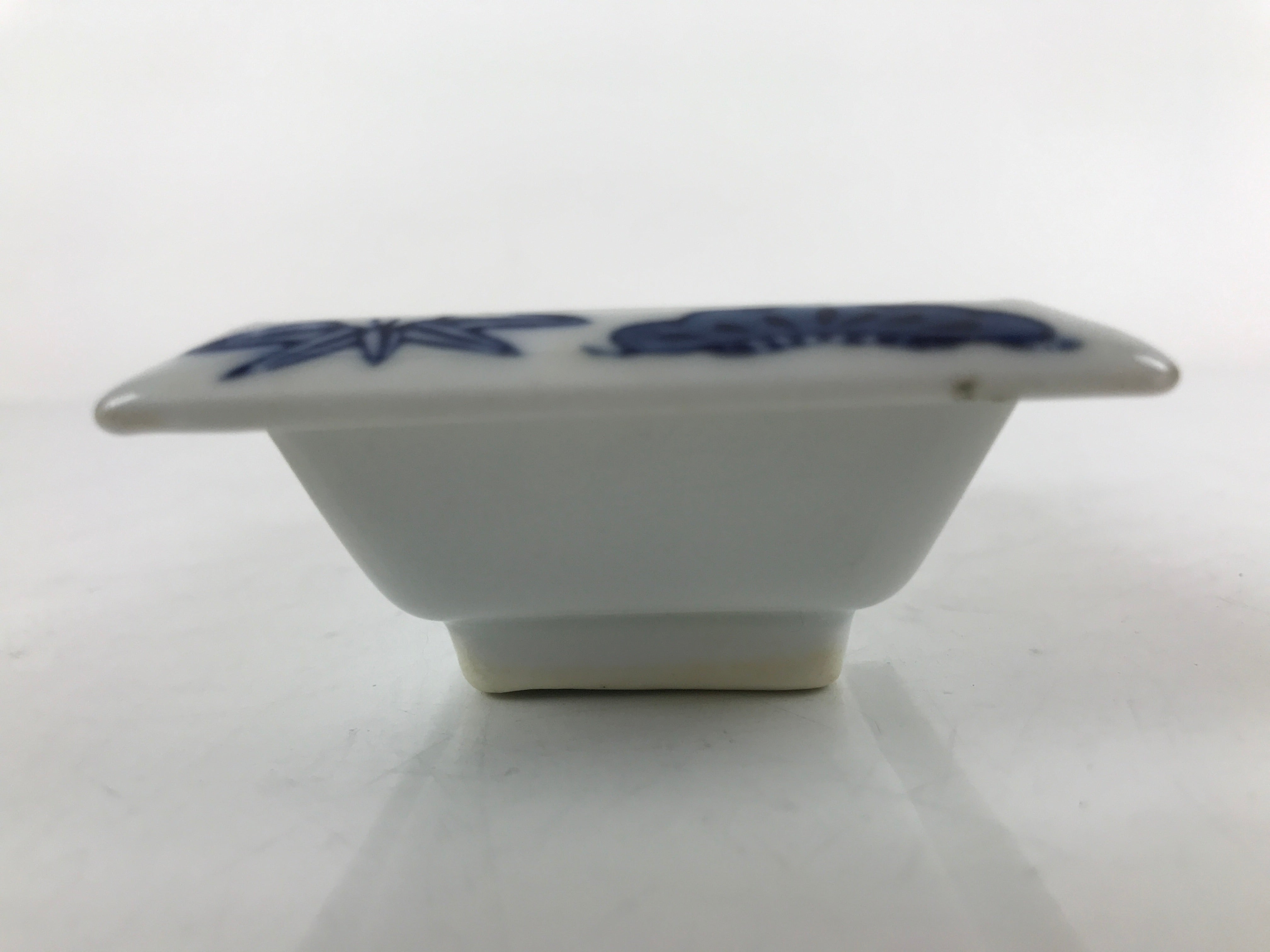 Japanese Porcelain Soy Sauce Dish Seiji Vtg Small Dipping Bowl Pine Plum PY982