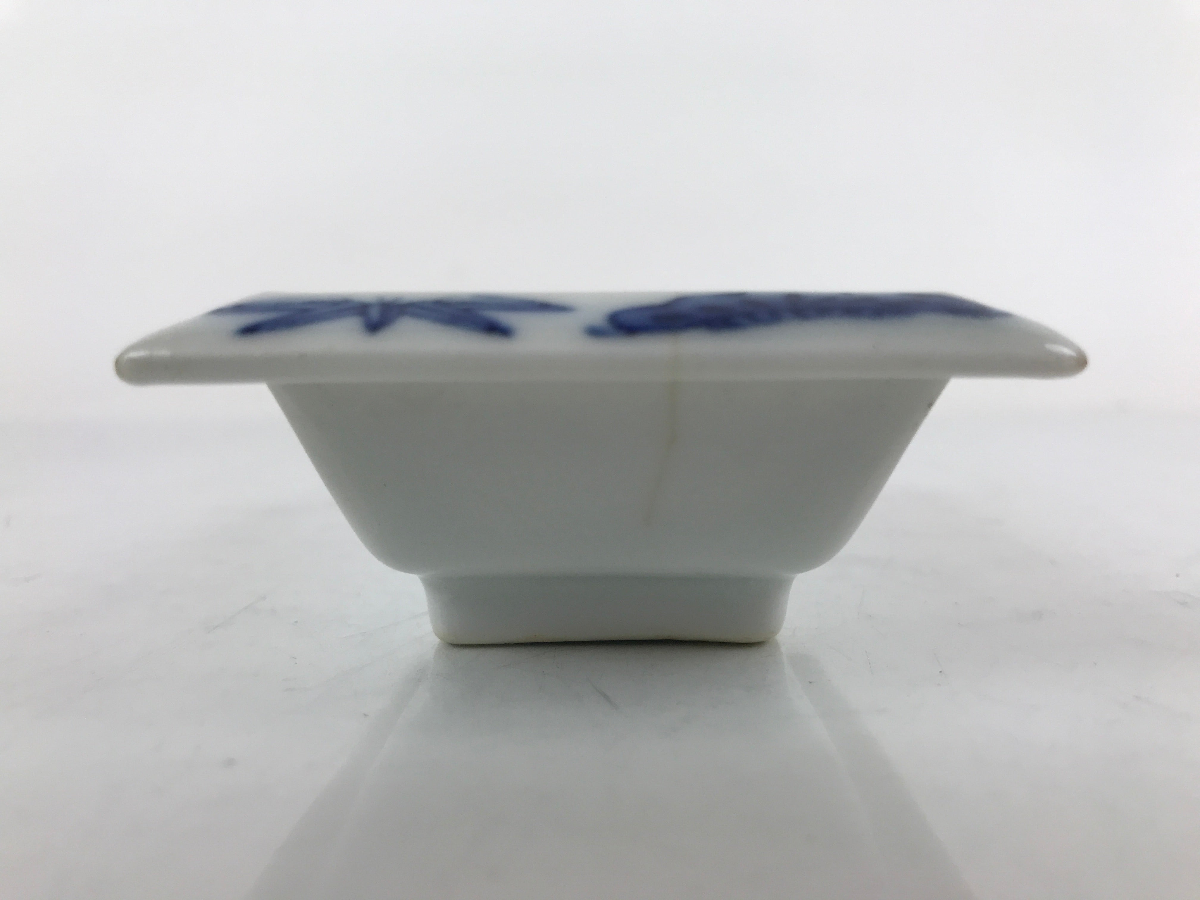 Japanese Porcelain Soy Sauce Dish Seiji Vtg Small Dipping Bowl Pine Plum PY985