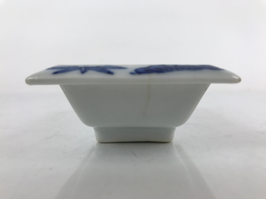 Japanese Porcelain Soy Sauce Dish Seiji Vtg Small Dipping Bowl Pine Plum PY985