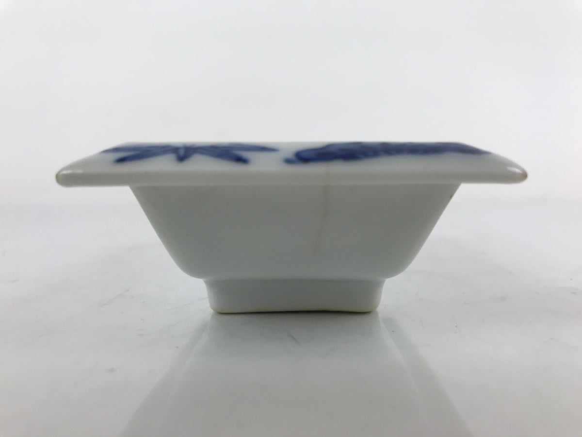 Japanese Porcelain Soy Sauce Dish Seiji Vtg Small Dipping Bowl Pine Plum PY985