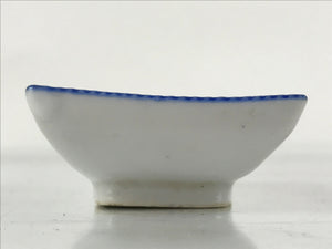 Japanese Porcelain Soy Sauce Dish Seiji Vtg Small Dipping Bowl Plate Blue PY644