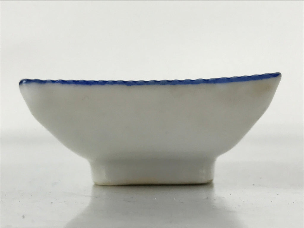 Japanese Porcelain Soy Sauce Dish Seiji Vtg Small Dipping Bowl Plate Blue PY645
