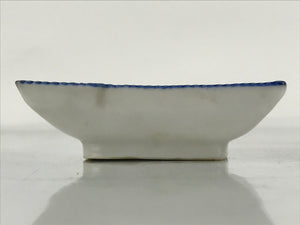 Japanese Porcelain Soy Sauce Dish Seiji Vtg Small Dipping Bowl Plate Blue PY645