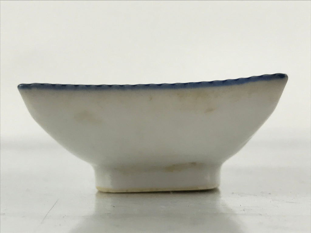Japanese Porcelain Soy Sauce Dish Seiji Vtg Small Dipping Bowl Plate Blue PY645