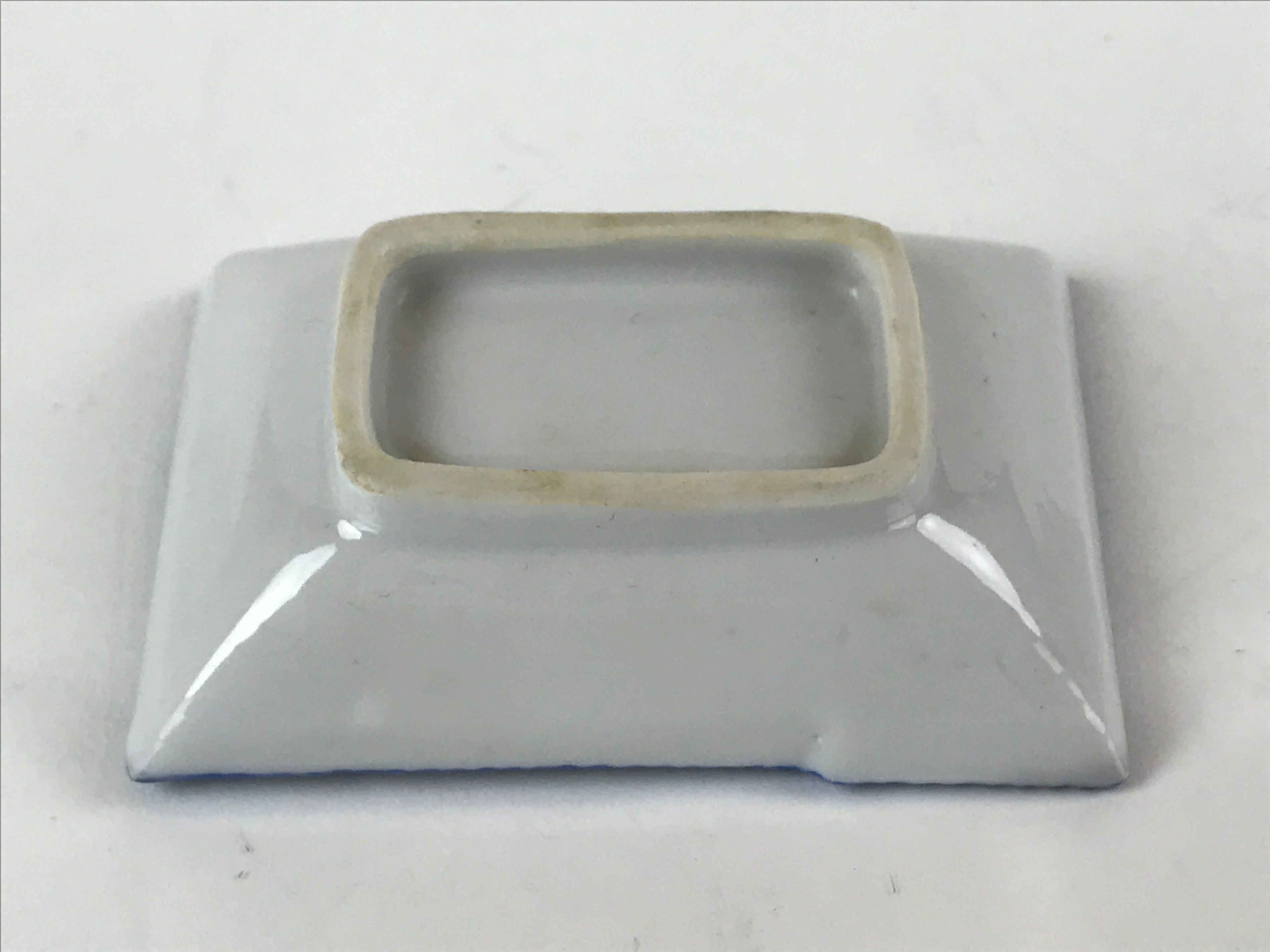Japanese Porcelain Soy Sauce Dish Seiji Vtg Small Dipping Bowl Plate Blue PY646