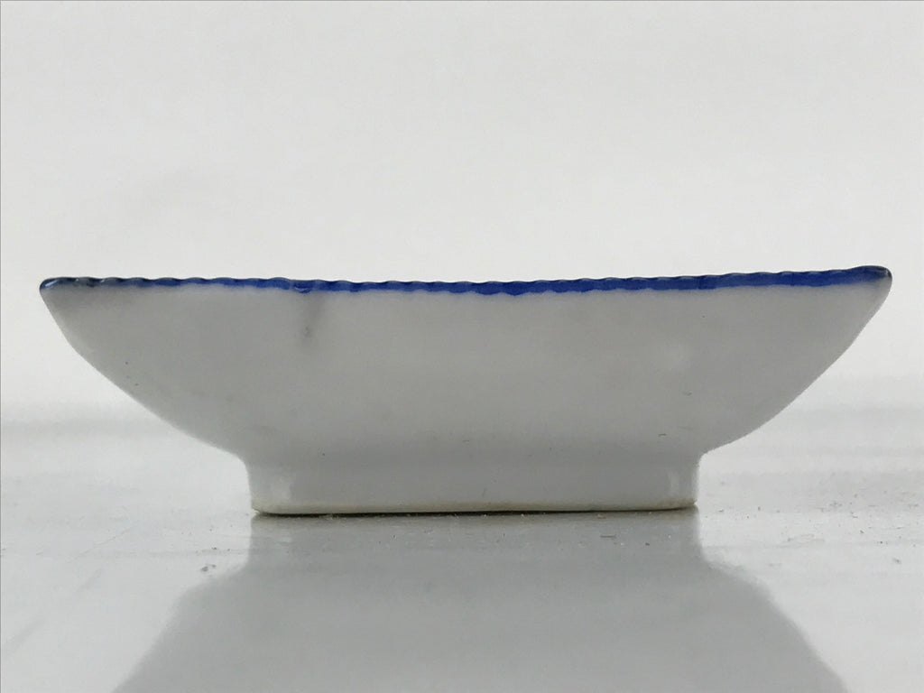 Japanese Porcelain Soy Sauce Dish Seiji Vtg Small Dipping Bowl Plate Blue PY646