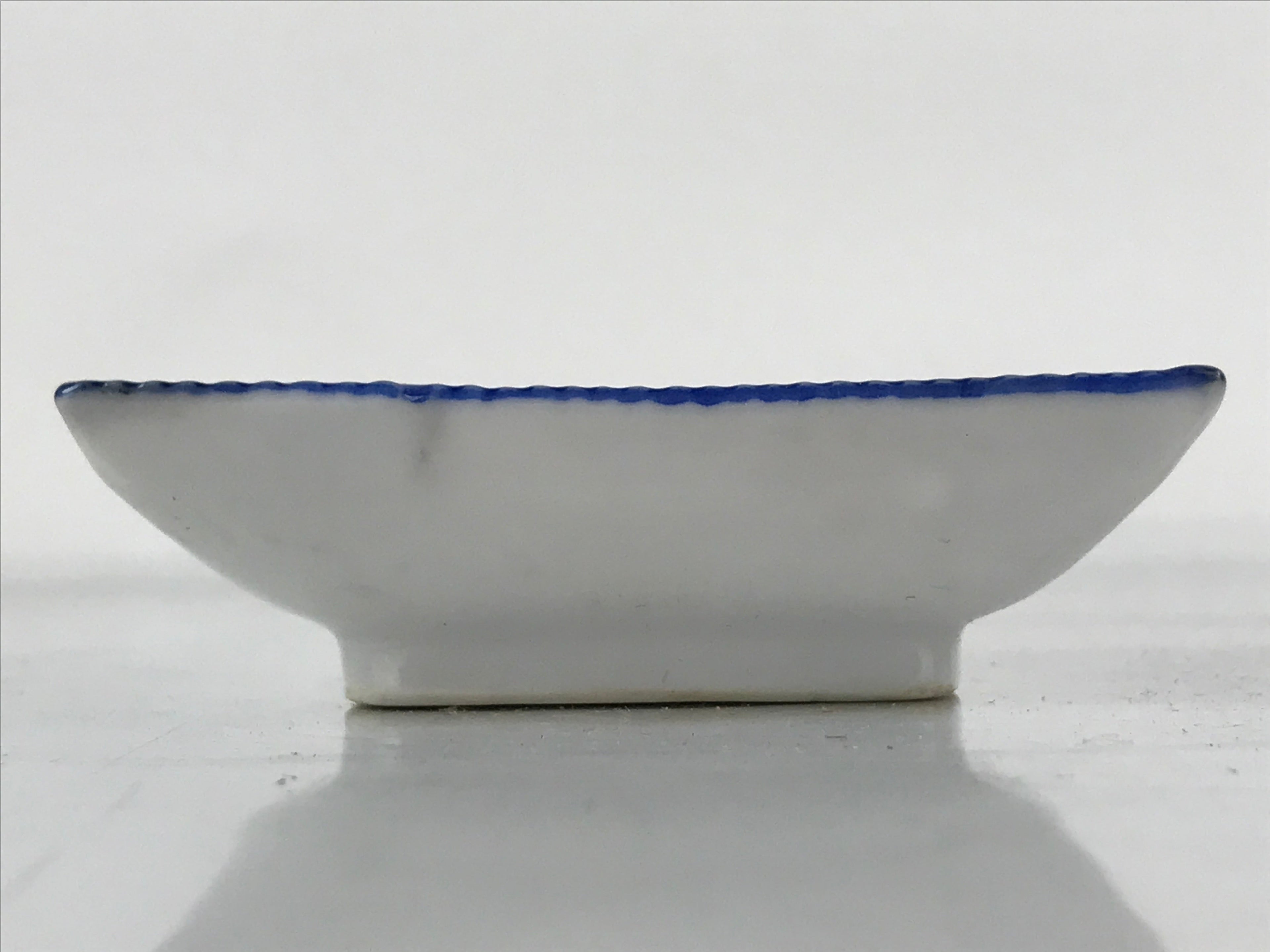 Japanese Porcelain Soy Sauce Dish Seiji Vtg Small Dipping Bowl Plate Blue PY646