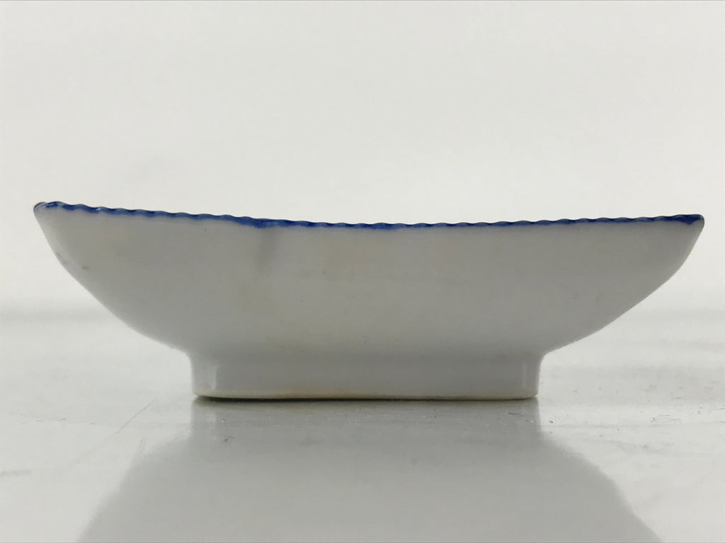 Japanese Porcelain Soy Sauce Dish Seiji Vtg Small Dipping Bowl Plate Blue PY646
