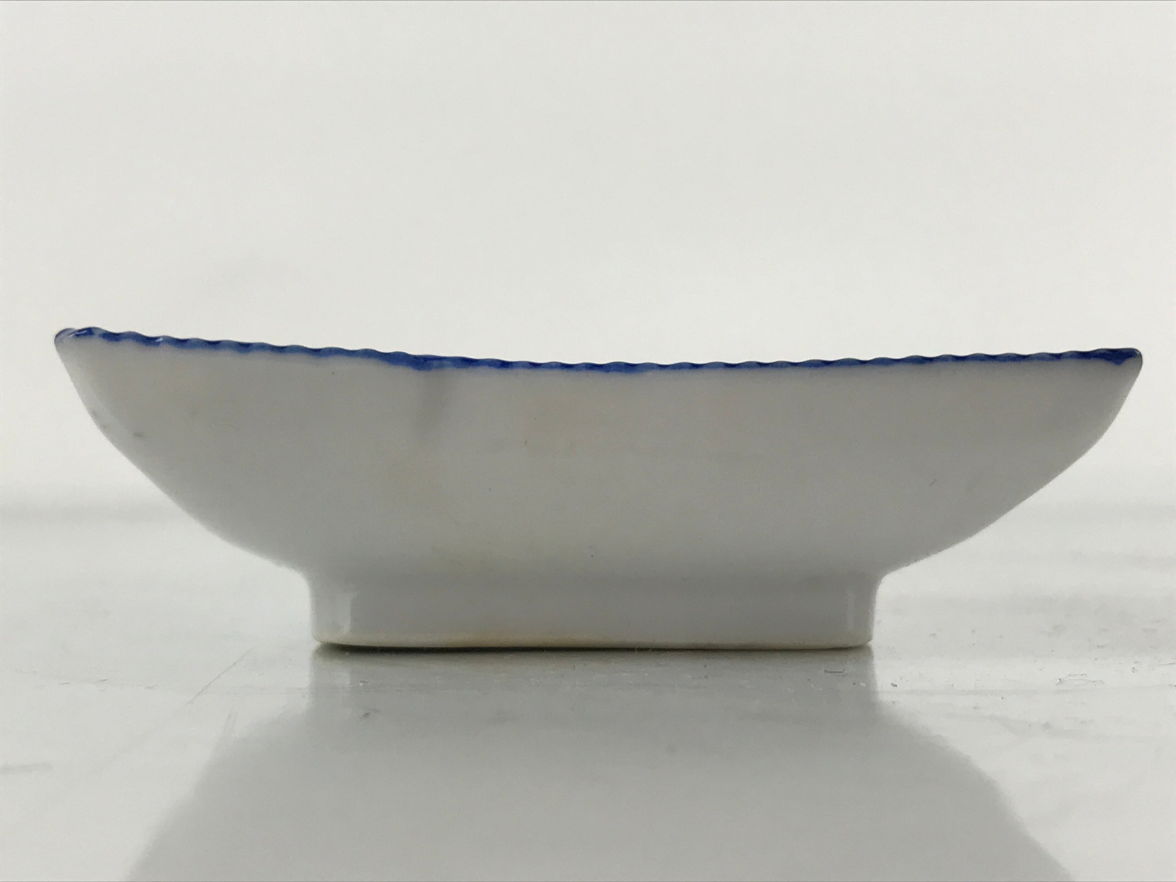 Japanese Porcelain Soy Sauce Dish Seiji Vtg Small Dipping Bowl Plate Blue PY646
