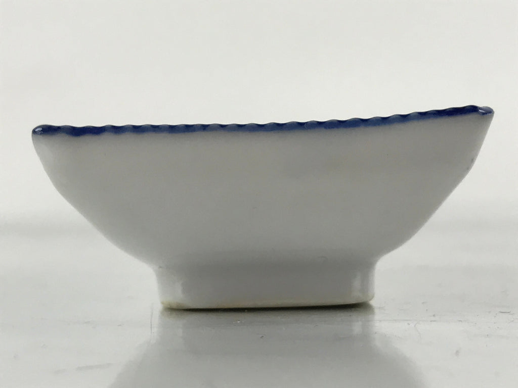 Japanese Porcelain Soy Sauce Dish Seiji Vtg Small Dipping Bowl Plate Blue PY646