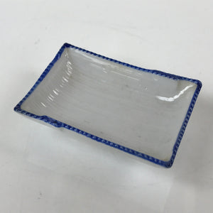 Japanese Porcelain Soy Sauce Dish Seiji Vtg Small Dipping Bowl Plate Blue PY646