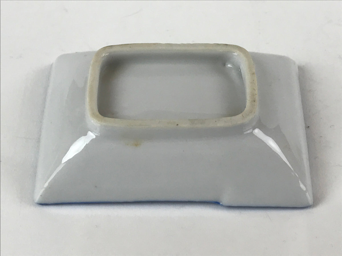 Japanese Porcelain Soy Sauce Dish Seiji Vtg Small Dipping Bowl Plate Blue PY647