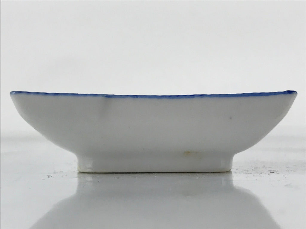 Japanese Porcelain Soy Sauce Dish Seiji Vtg Small Dipping Bowl Plate Blue PY647