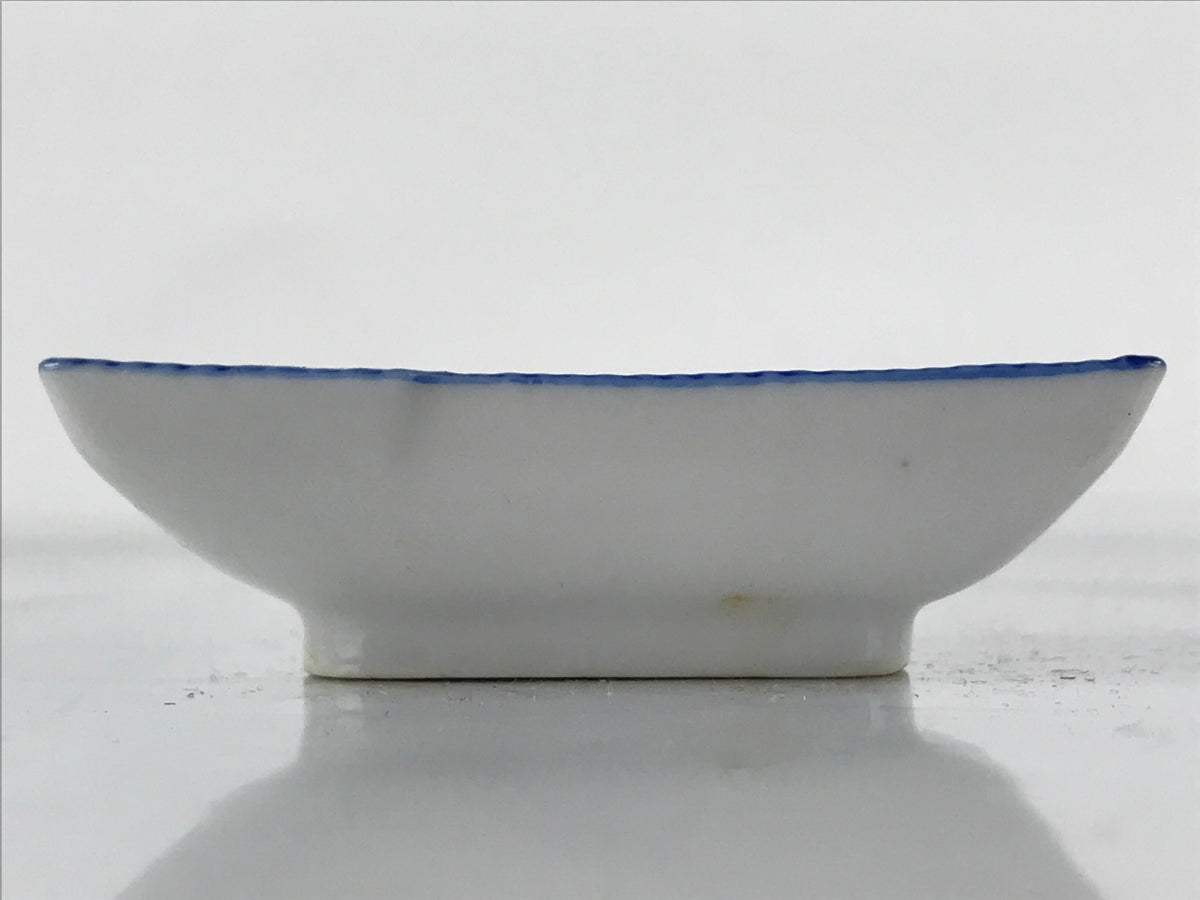 Japanese Porcelain Soy Sauce Dish Seiji Vtg Small Dipping Bowl Plate Blue PY647