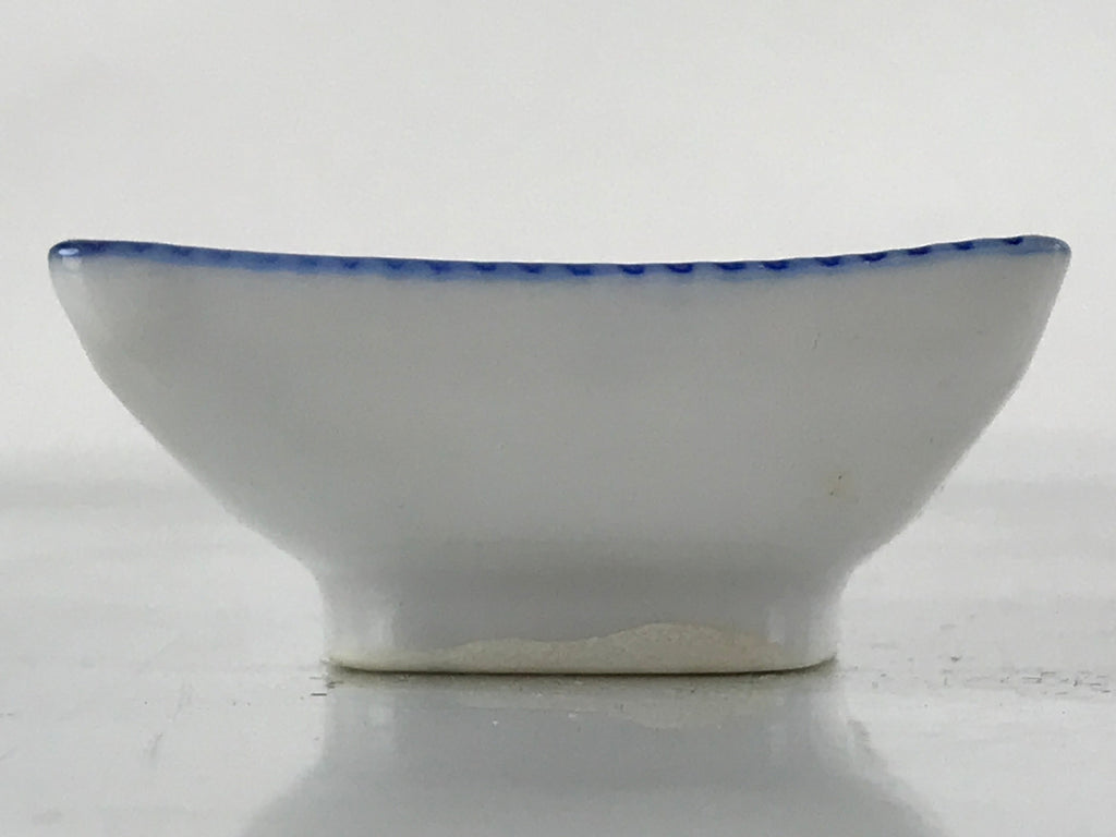Japanese Porcelain Soy Sauce Dish Seiji Vtg Small Dipping Bowl Plate Blue PY647
